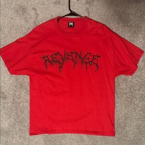 Revenge Graphic Tee with Black Drip Logo - Men